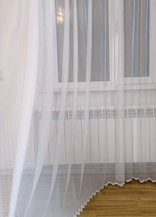 Тюль однотонный белый
