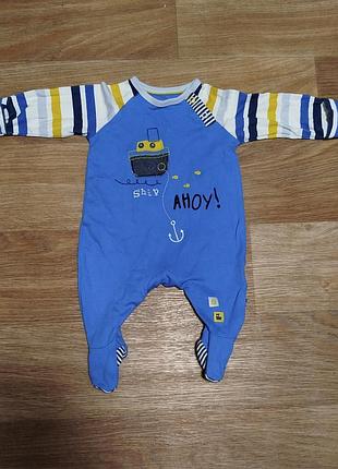 Комбинезон для малыша 0–3 мес. — морская тематика, как новый