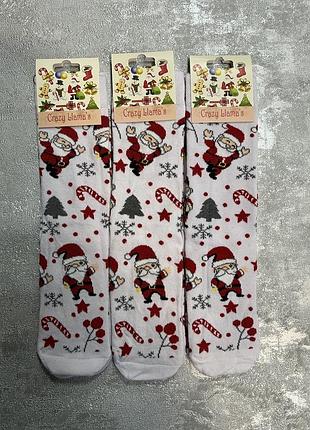 Шкарпетки високі з оригінальним малюнком. новорічні. розмір універсальний.