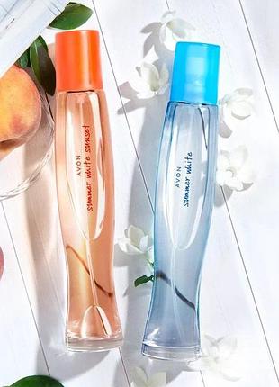 Avon summer white sunset, summer white туалетна вода для жінок від ейвон (набір з двох ароматів)