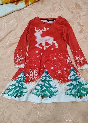 Праздничное тематическое платье к рождественским праздникам