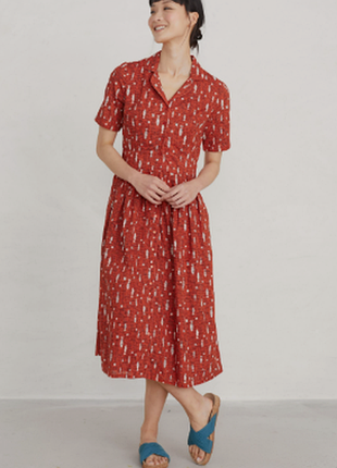 Хлопковое миди платье рубашка seasalt cornwall