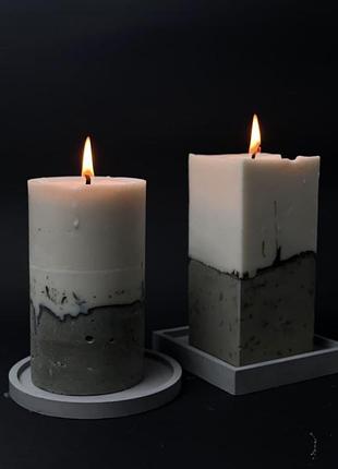 Набор ароматических соевых свечей в бетоне с подставками 2шт orgazmiс