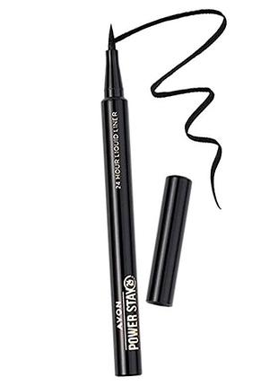 Avon liner 24h,рідкий лайнер для очей ейвон, супер стійкість 24 часа,1.2 мл,чорний.