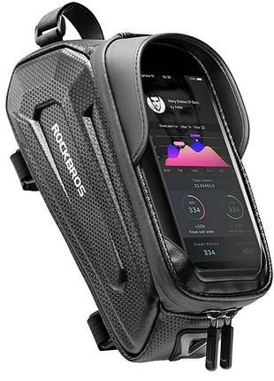 Сумка велосипедная rockbros b68 на переднюю раму влагостойкая жесткая