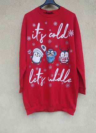 Новогоднее свитшот платье
