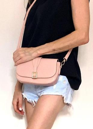 Розовая маленькая женская сумка-мессенджер, кросс-боди сумка