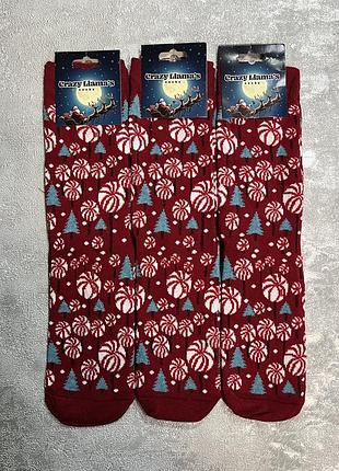 Шкарпетки високі з оригінальним малюнком. новорічні. розмір універсальний.