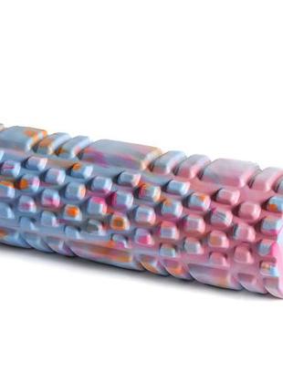 Массажный ролик standard разноцветный (валик, роллер) мфр, 29 см голубой