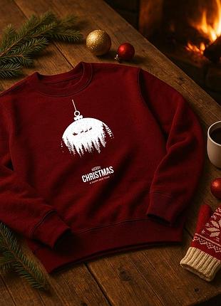 Новогодний зимний теплый свитшот merry christmas