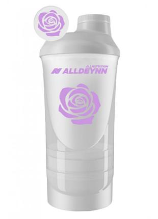 Alldeynn shaker, allnutrition шейкер - 600+350ml white