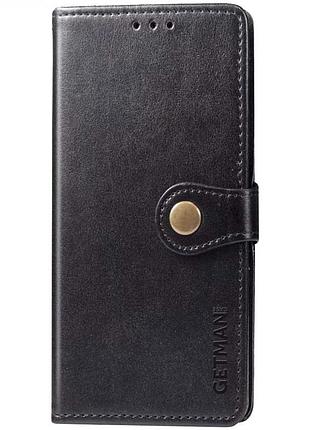 Кожаный чехол книжка getman gallant (pu) для xiaomi redmi note 9s / note 9 pro / note 9 pro max черный