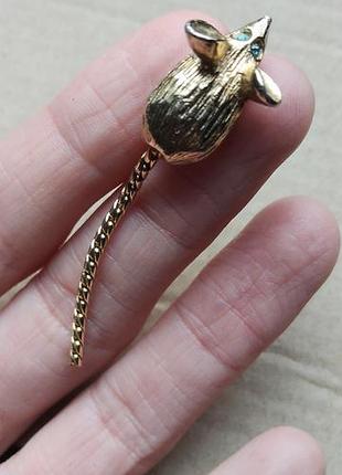 Вінтажна брошка миша