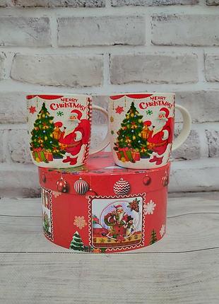 Набор чашек новогодних tanto керамика в подарочной упаковке 350 мл/2 шт