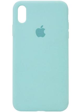 Чохол silicone case full protective (aa) для apple iphone xs max (6.5") блакитний / blue бірюзовий / swimming pool
