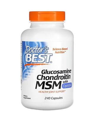Glucosamine chondroitine msm, doctor's best, глюкозамин, хондроитин и мсм из optimsm, 240 капсул