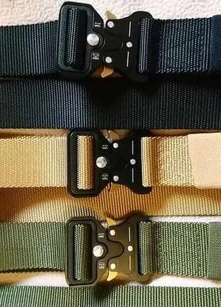 Ремень тактический зсу , военный, быстросьемник, "кобра" ширина ремня 3,8 см. (широкий) пластиковая, койот