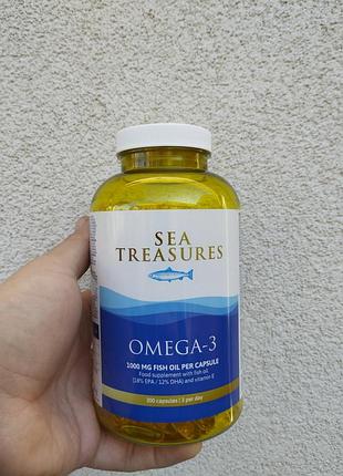 Премиум качественный рыбий жир омега-3 sea treasures 300 капсул (нидерланды)