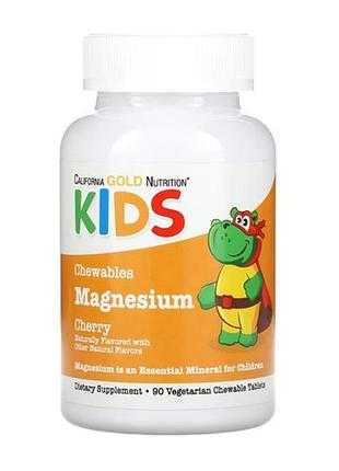 Magnesium, california gold nutrition, жевательные таблетки с магнием для детей, 90 вегетарианских таблеток