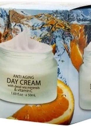 Денний крем dead sea collection проти зморшок з вітаміном c і мінералами мертвого моря 50 мл (009547)