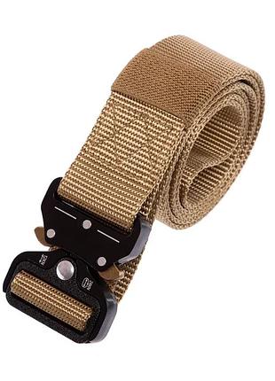 Ремень тактический койот (песочный), военный, быстросьемник, "кобра" ширина ремня 3,8 см. (широкий) койот (песочный), пластиковая