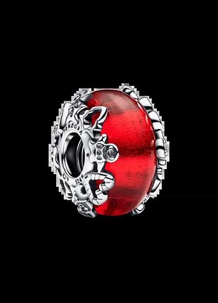 Срібний шарм pandora «різдвяна магія» срібна намистина пандора різдво червоне мурано 793597c00