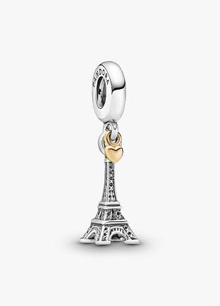 Срібний шарм pandora «ейфелева вежа» срібна намистина пандора париж paris 791302