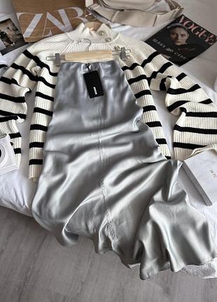 Новая юбка макси миди шелковая weekday большого размер l