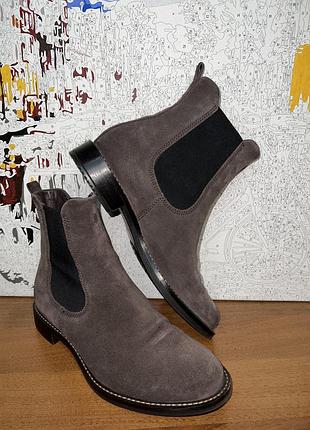 Черевики ecco челсі замшеві сіро-фіолетові 37 розмір