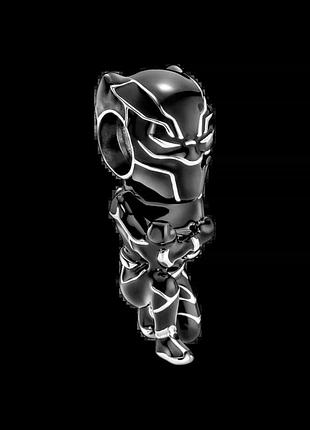 Серебряный шарм pandora «черная пантера» мстители s925 бусина пандора black panther marvel the avengers марвел wakanda 790783c01