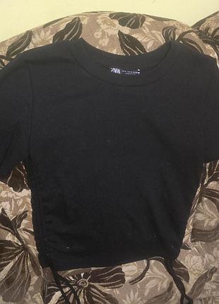 Футболка/топ в рубчик zara