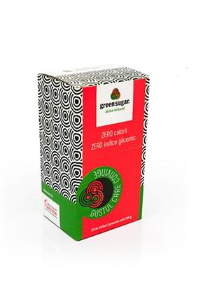 Натуральный подсластитель диетическая добавка green sugar, 25 стіків