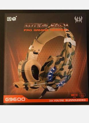 Навушники kotion each g9600 ігрові з підсвіткою й мікрофоном покращений звук і передавання в мікрофоні