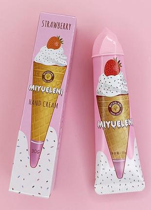 Крем для рук мороженое с фигурной насадкой полуниця