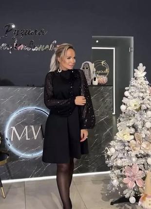 Чорна святкова сукня з блискітками