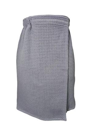 Парео-рушник (кілт) для лазні та сауни чоловічий на липучці графітовий