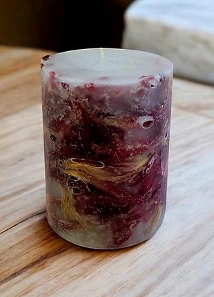 Тюльпанова гармонія - свічка з пелюстками тюльпана, 35 годин горіння, з ароматом тюльпан