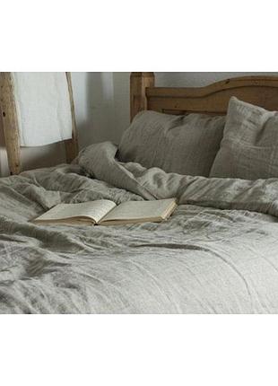 Комплект льняного постельного белья 200х220, серый