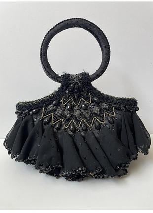 Сумка с рюшей и бисером