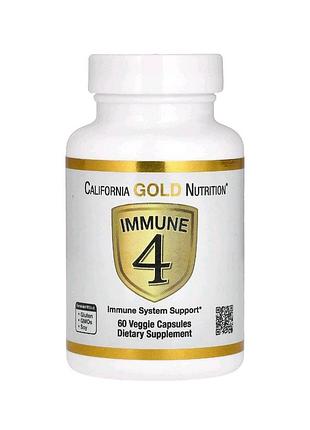 California gold nutrition, immune 4, засіб для зміцнення імунітету, 60 капсул
