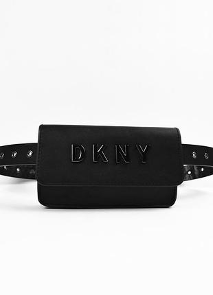 Брендова оригінальна чорна поясна сумка dkny donna karan new york