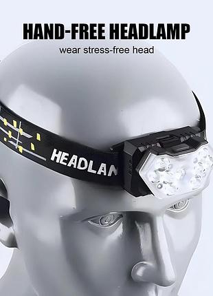 Фонарик налобный на голову на батарейках ааа led-фонарь легкий налобник