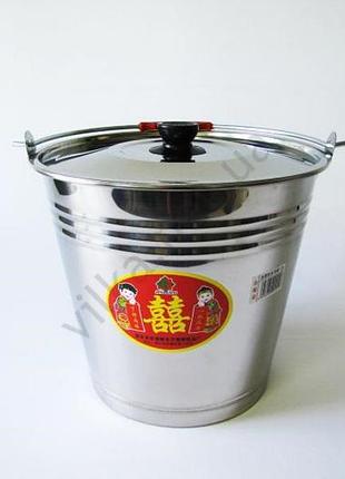 Відро нержавіюче з кришкою 14 л. в/с 34 див. variomarket