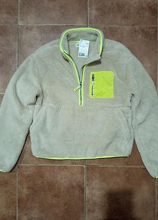 H&amp;m женская кофта толстовка свитшот флиска из искусственного меха, размер m/s