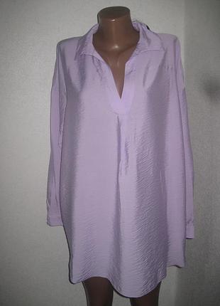 Сиреневая вискозная рубашка george размер 14 оверсайз