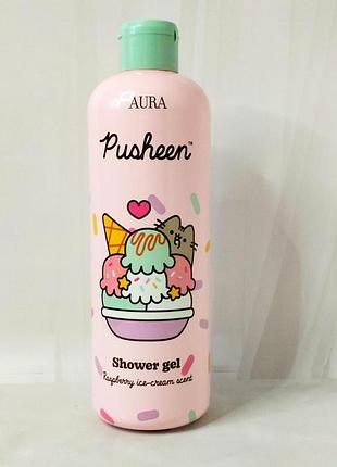 Детский гель для душа с ароматом малины aura pusheen 500 мл.