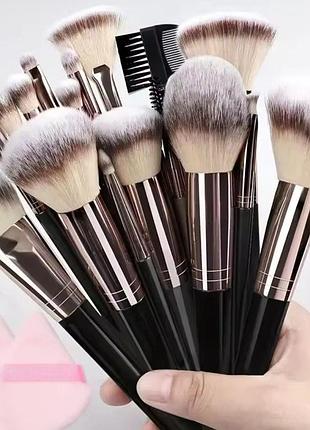 Набір пензликів для макіяжу maange набір кісточок для макіяжу 20 шт золотистий колір