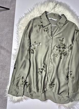 Рубашка женская zara из 100% вискозы
