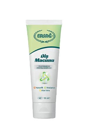 Органическая зубная паста с гвоздикой, эвкалиптом, алоэ вера 100м