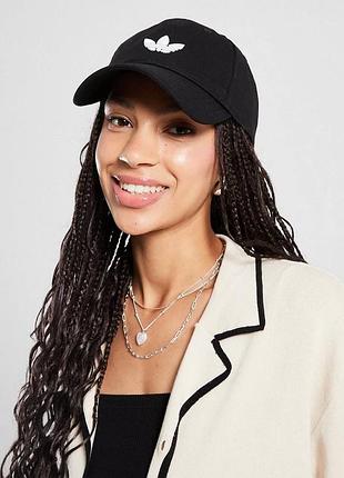 Чорна бавовняна кепка бейсболка жіноча чоловіча adidas originals оригінал